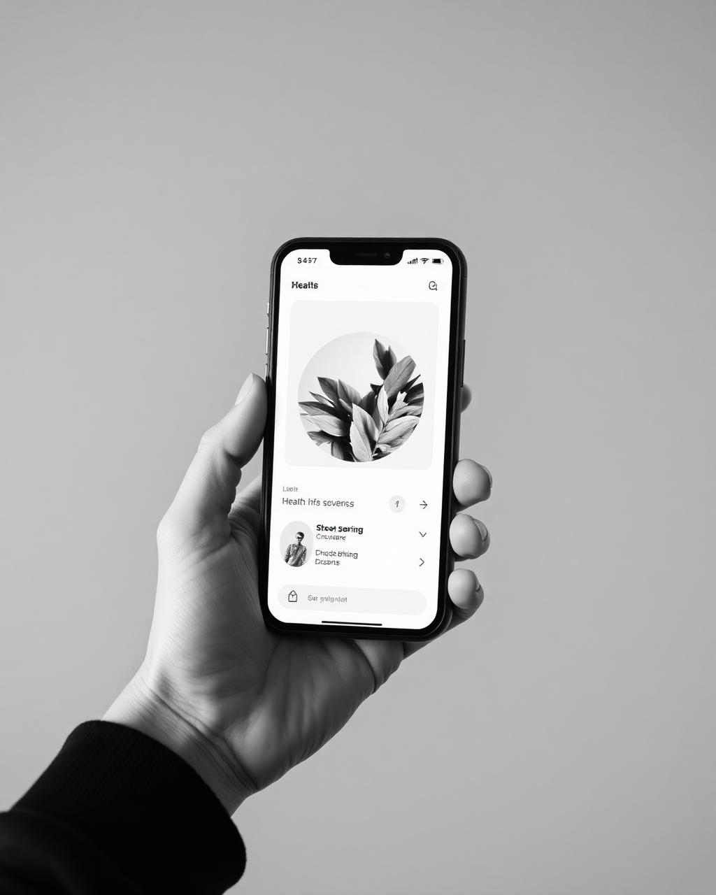 Hand holding a phone showing the YouHealth mobile experience